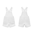 thumbnail image 5 of Homenesgenics Men's Shorts Casual Chest Pocket Washed Denim Suspenders Shorts Workwear Overalls White S, 5 of 5
