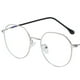 thumbnail image 3 of Gafas Irregulares Jinwen Anteojos irregulares Lente plana Transparente Azul Prueba de luz para pantallas de juegos Unisex plata, 3 of 4