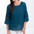thumbnail image 5 of Elsie & Zoey Skylah Boho XL Tidel Teal Raglan Sleeve Crepe Blouse for Women, 5 of 7