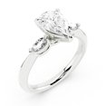 thumbnail image 2 of Blue Jewel 1.92 Ct Pear Cut Engagement Ring with Accent Diamonds - 14K White Gold Plated - 3 Stone Wedding Jewelry for Women - Lab-Created Simulated Diamond - Ideal Engagement or Wedding Gift, 2 of 3