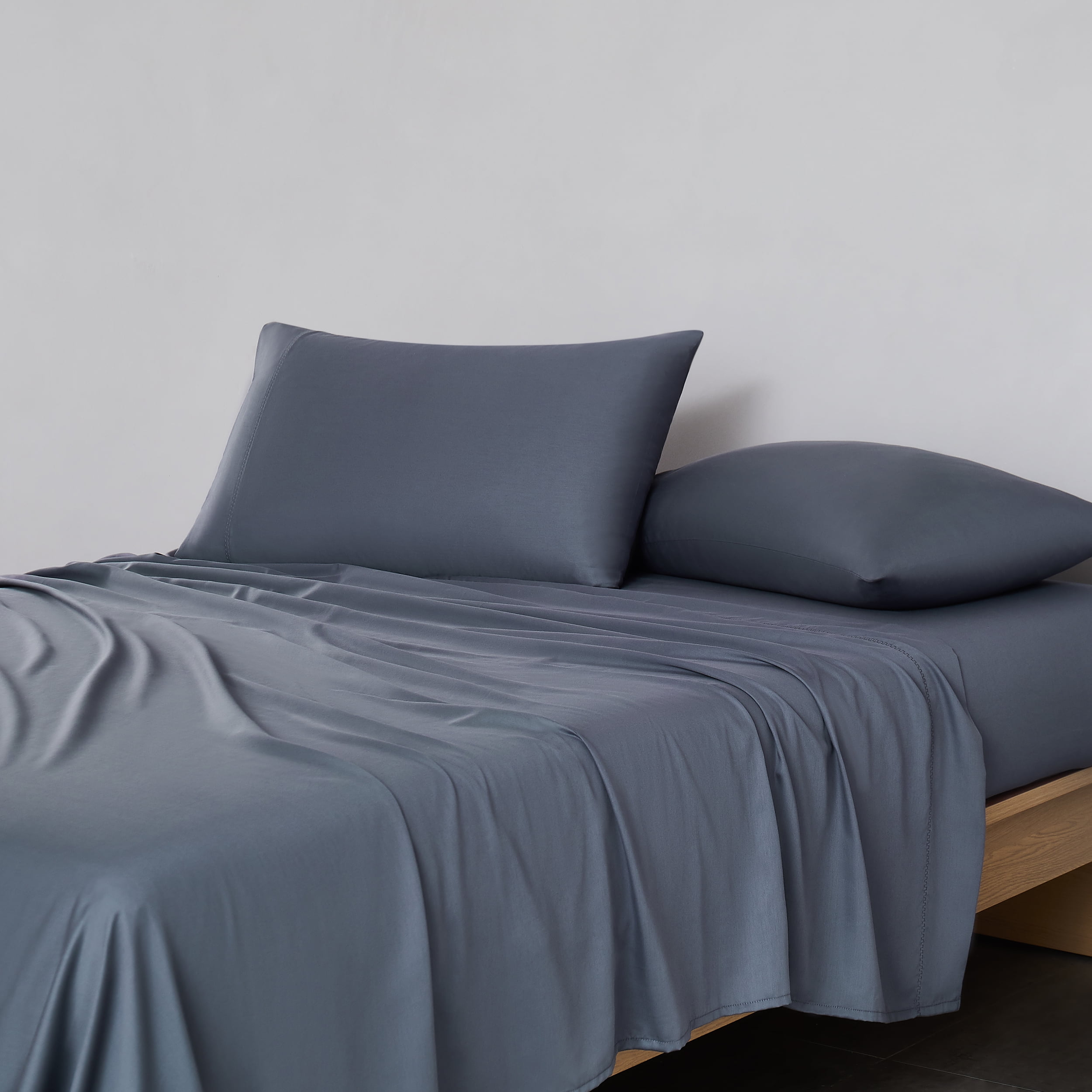 Allswell 6-Piece 300 Thread Count Dark Gray Cotton Lyocell Blend Bed Sheet Set, Queen