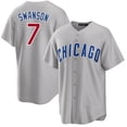 thumbnail image 1 of Nueva Camiseta De Béisbol Cardigan Cubs Baseball #7 Swanson Summer Sportswear Gray-L(44), 1 of 2