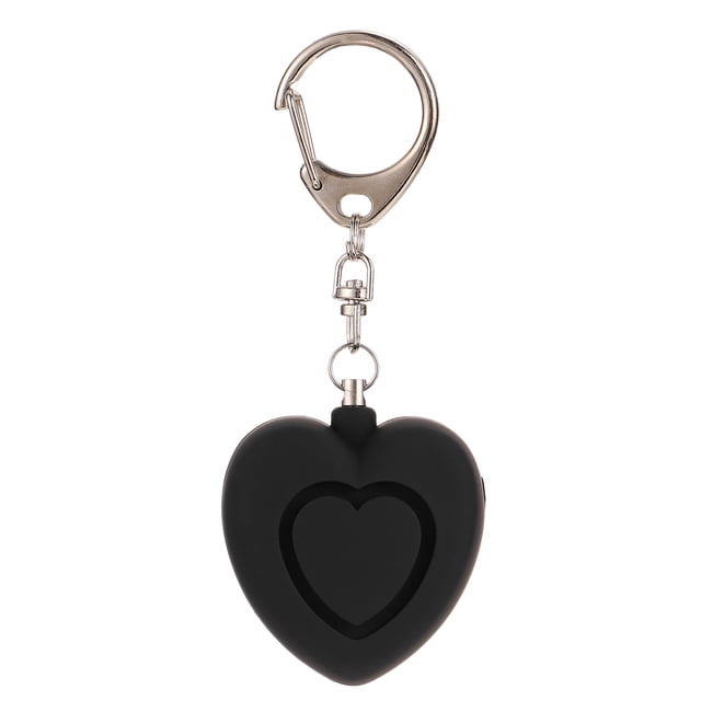Alarma personal de sonido seguro con forma de corazón y llavero con luces