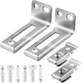 thumbnail image 1 of Bifold Door Hardware Set, 2-pack Louver Door Hardware, Includes Top And Bottom Pivots, Brackets And Guide Wheels, 1 of 5