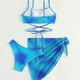 thumbnail image 4 of Soidarity Conjunto de triángulo traje de baño playa Sexy Chic y colores vibrantes conjunto de tres piezas triangular Mujer Traje de baño color naranja, 4 of 6