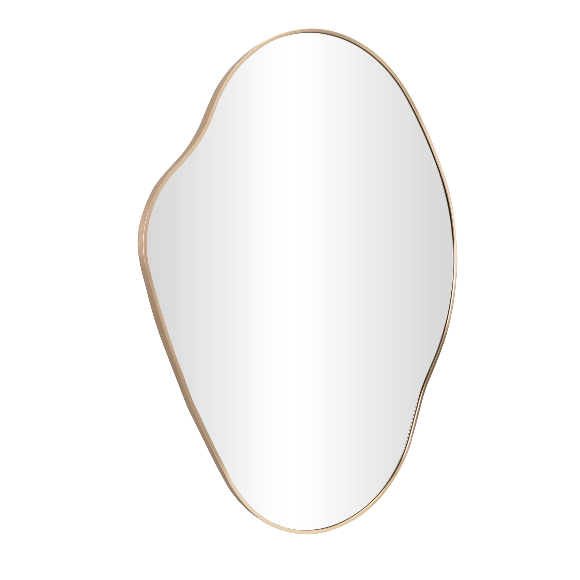 DecMode 32" x 42" Gold Wavy Abstract Wall Mirror