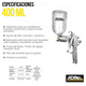 thumbnail image 2 of Pistola de Pintura Gravedad Profesional Industrial BLOOSOM 662-b, 2 of 4