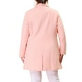 thumbnail image 3 of Agnes Orinda Women's Plus Size Turndown Collar Side Pocket Single Breasted Coat, 3 of 6