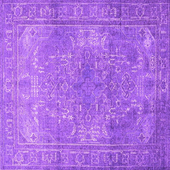 Ahgly Company Indoor Square Persian Purple Traditional Area Rugs, 8' Square