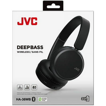 JVC - Lightweight Wireless Headphones - Black