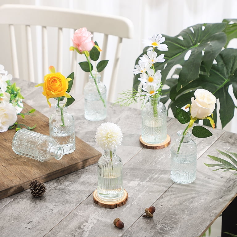 Bud Vases Set of 12, Small Vases for Flowers, Glass Vases for Centerpieces, Small Flower Vases for Centerpieces, Mini Vases, Clear Bud Vases for Wedding Table Decor, Vintage Vases