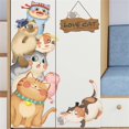 thumbnail image 2 of Calcomanías de pared extraíbles con un adorable gato y un paisaje pastoral. Pegatinas de pared de animales para dormitorio, sala de estar, TV, puerta, murales decorativos (gato y hámster)., 2 of 5