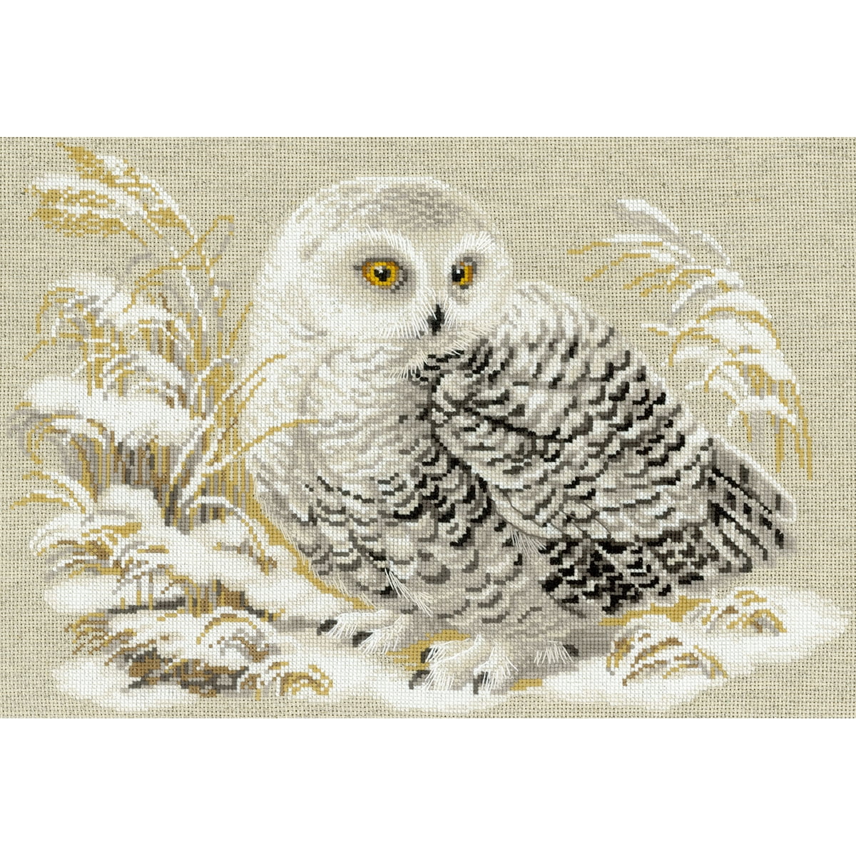 RIOLIS Counted Cross Stitch Kit 17.75"X13.75"-White Owl (14 Count)