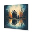 thumbnail image 2 of Designart "Lensflare and Double Exposure Transforming a Bear I" Landscapes Metal Art Living Room, 2 of 5
