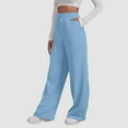 thumbnail image 2 of Resicozy Baggy Wide Leg Sweatpants for Women Casual High Waist Joggers with Pockets Lightweight Comfy Drawstring Sweat Pants Blue S, 2 of 6