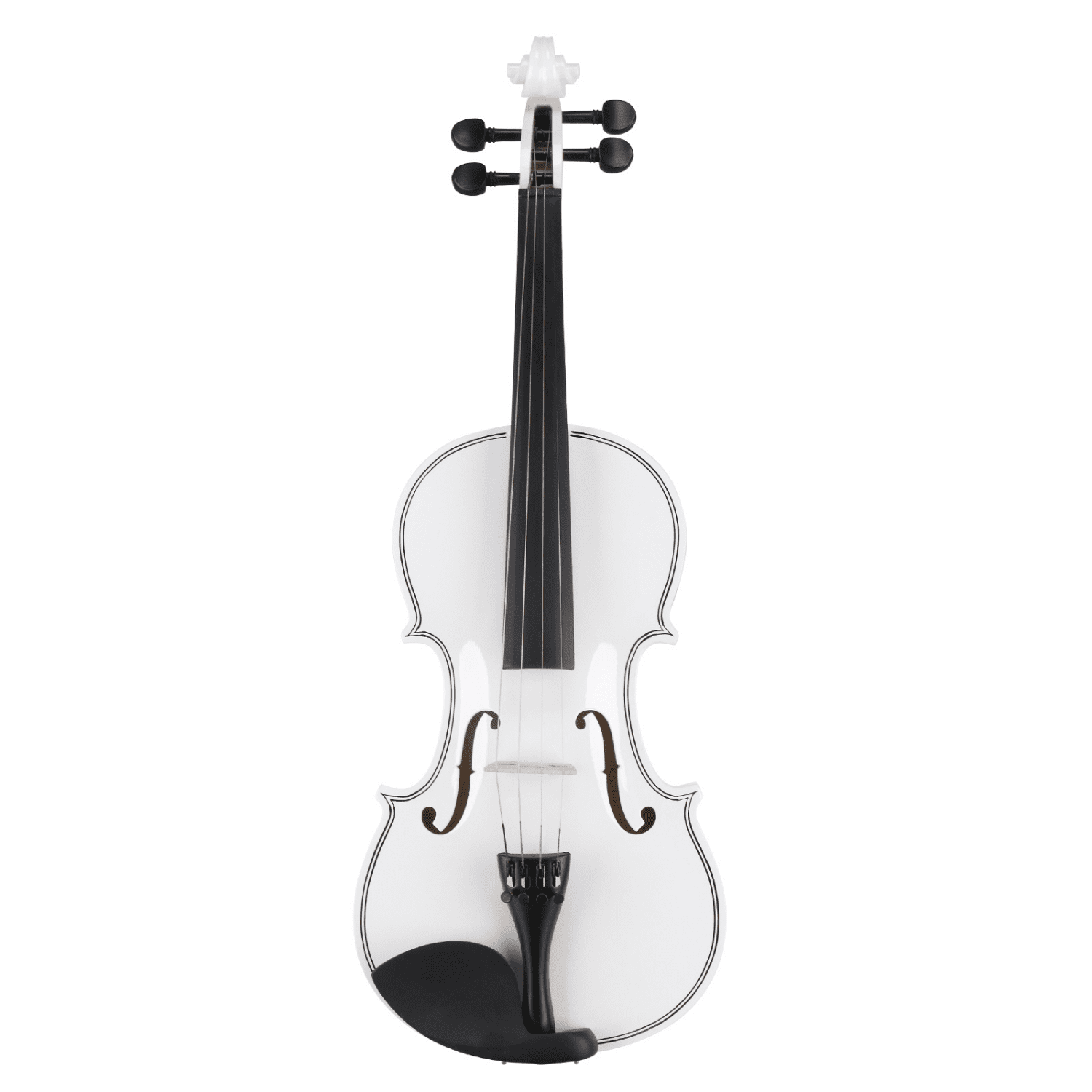 Hassch Violin 4/4, Acoustic Fiddle for Beginners with Case, Bow, Rosin, Sordine, Extra Strings and Shoulder Rest, White