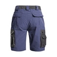 thumbnail image 5 of Men's Cargo Shorts, Quick Dry Multi-Pockets with Zippers Outdoor Shorts with Belt Loops Summer Casual & Outdoor Wear Blue 3XL, 5 of 5