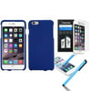 Insten Dark Blue Hard Snap On Case Shell For iPhone 6S Plus / 6 Plus +Stylus+Protector (3-in-1 Accessory Bundle)
