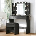 thumbnail image 7 of VEANERWOOD Makeup Vanity Desk Sets with Mirror 3 Lighting Color, Modern Dressing Table Set with 2 Large Drawers, Power Strip, Stool for Women Girls Bedroom, 7 of 7