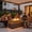 Brown-Wood Grain, variant on 42 in. Retangular Coating Steel Propane Firepit Table, 50,000 BTU Outdoor Fire Pit Table in Gray-Rock Veins