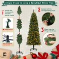 thumbnail image 6 of CAPHAUS 6 Feet Artificial Pre-lit Pencil Christmas Tree w/ 250 LED Lights, Premium Slim Christmas Tree w/ 618 Branch Tips Pre-Hinged & Foldable Stand, Skinny Christmas Tree, Pencil Tree, 6 of 9