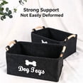 thumbnail image 6 of HomelyJoy Dog Toy Basket, Foldable Pet Storage Bin Box with Wooden Handles for Toys Blankets Leashes, Soft Felt Organizer for Home Travel, Light Gray, 1 Pack, 6 of 9