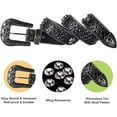 thumbnail image 5 of Dream Apparel Rhinestone Belt for Men and Women, Western Cowgirl Cowboy Bling Studded Diamond Belt Faux Leather Belt for Jeans Pants Dress, 5 of 7
