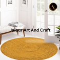 thumbnail image 5 of Jaipur Art And Craft Rustic Vintage Yellow Hand Braided Modern Reversible Round Jute Area Rug (3x3 Sq Ft), 5 of 6