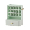 thumbnail image 1 of Organizador de maquillaje de 15 compartimentos con cajón, gran capacidad, diseño moderno y elegante, resistente al agua. Verde, 1 of 7