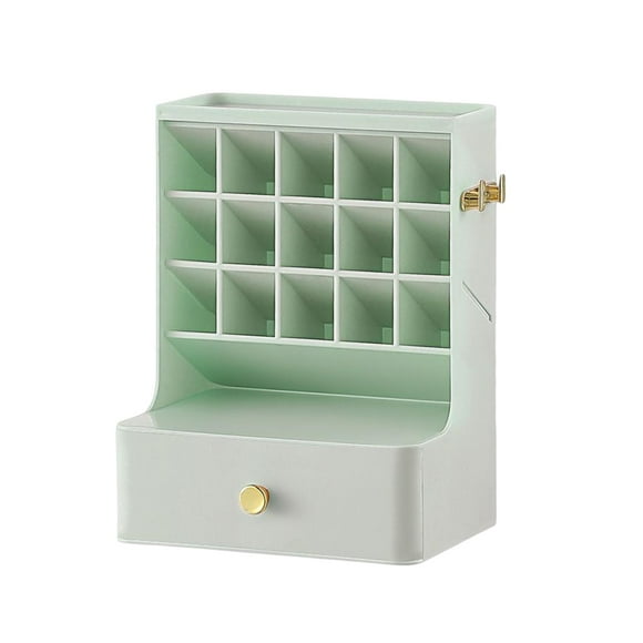 Organizador de maquilje de 15 rejils, caja de almacenamiento duradera multis, soporte para pintabios para mostrador de cosméticos, accesorios Verde shamjiam Organizador de maquillaje