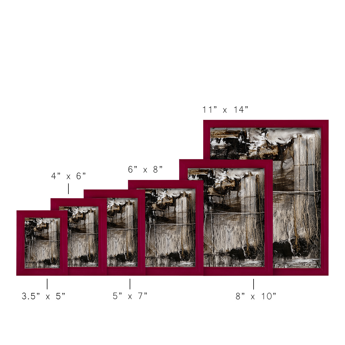 Continuum II -Framed Print w/glass-Cherry Red