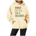 thumbnail image 2 of Women's Casual Sport Hoodie Crew Neck Pocket English Letter Printed Pullover Sweatshirt Comfortable Stylish Loungewear, 2 of 2