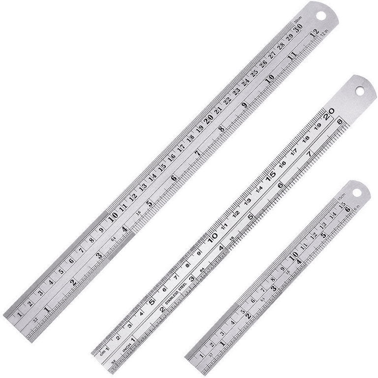 Straight Edge Ruler with Center-Finding Back 12”