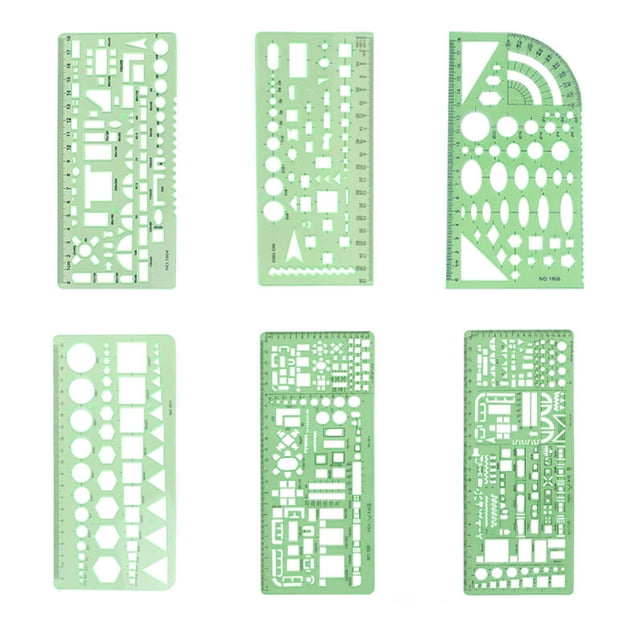 Conjunto de plantillas de dibujo Regla Plantillas de bricolaje para estudiantes Herramienta de dibujo circular