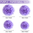 thumbnail image 4 of Billuyoard Papel púrpura de Pom Pom de 7,8 pulgadas para la flor de las flores del tejido colgante de la fiesta de cumpleaños Kits de decoración para fiestas Púrpura 7.8 pulgadas, 4 of 6