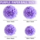 thumbnail image 2 of Yuarrent 1 Uds. Conjunto de bolas de papel púrpura de 7,8 pulgadas con pompón para fiesta de cumpleaños, pañuelos colgantes, flores de Kits de decoración para fiestas Púrpura 7.8 pulgadas, 2 of 6