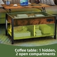 thumbnail image 3 of Uforic 3-in-1 Lift-Top Coffee Table with Storage, LED Lights & Power Hub for Living Room/Home Office, Brown, 3 of 9