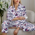 thumbnail image 6 of Pofeuu music Skull record mike Print Womens Pajamas Set Long Sleeve Sleepwear Button Down Nightwear Soft Pj Lounge Sets Button Down Pajamas Women-X-Large, 6 of 7
