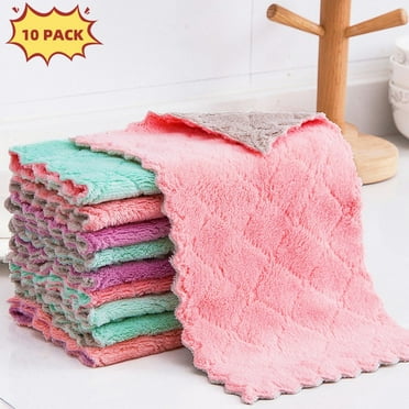 Simperf 10 Pack Kitchen Towels, Solid Dish Towels for Kitchen Dish Cloths for Washing Dishes, 25*25cm Kitchen Dish Towels, Quick Drying Kitchen Dish Towels Rags, Kitchen Towels and Dishcloths Set