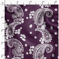 thumbnail image 6 of Soimoi Japan Crepe Satin Purple Fabric By the Yard - 54 Inch Wide - Leaves Paisley Botanical - Nature's Beauty Enhanced with Paisley Patterns and Leaves Printed Fabric, 6 of 6