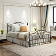 thumbnail image 2 of BTMWAY Queen Size Bed Frame, Heavy Duty Metal Platform Bed with Strong Slat Support, No Box Spring Needed, Modern Bedroom Queen Bed Frame with Headboard and Footboard, Black, 2 of 5