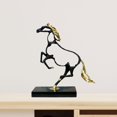 thumbnail image 1 of Estatua de caballo, escultura de Animal, decoración decorativa Fengshui, adorno de mesa, decoración para Hotel, dormitorio, tienda, estante de mesa Negro Dorado, 1 of 8