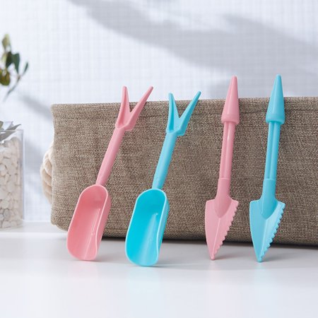 Naierhg 2Pcs Succulent Plant Transplanting Plastic Small Shovels Gardening Tool Pink