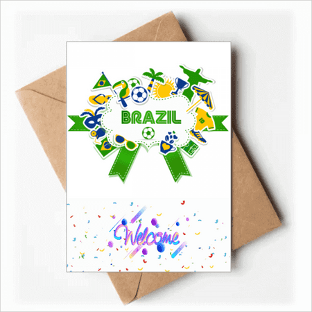 Soccer Football Brazil Cultural Welcome Back Greeting Cards Envelopes Blank