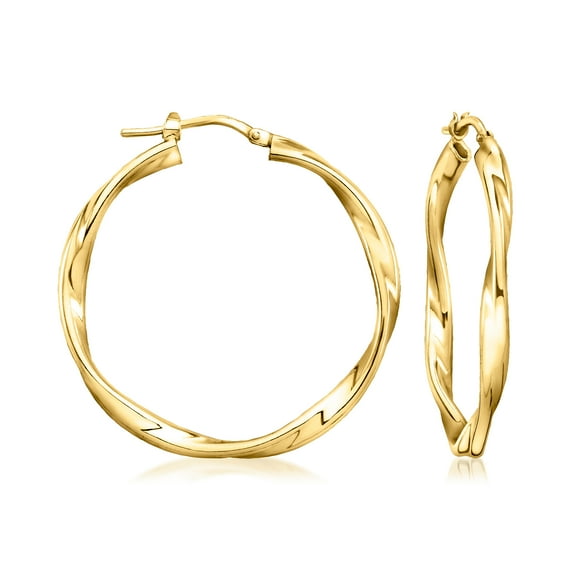 Ross-Simons Italian 18kt Gold Over Sterling Twisted Hoop Earrings, Women's, Adult