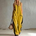 thumbnail image 3 of Wide Leg Jumpsuits For Women Zippered Round Neck Sleeveless Casual Jumpsuit Loose Trendy Wide Leg Baggy Overalls Summer Outfits with Pockets, 3 of 7