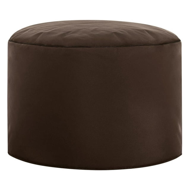 Gouchee Home Dotcom Brava – Pouf rond imperméable de couleur chocolat avec billes de polystyrène, fabriqué au Canada, élégant et léger, pour le salon ou la chambre à coucher.