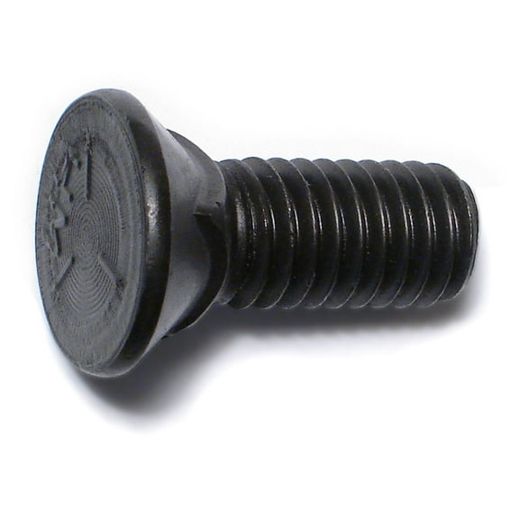 3/8"-16 x 1" Plain Grade 5 Steel Coarse Thread Flat Head Plow Bolts PBS5-113