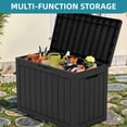 thumbnail image 5 of Uforic 45 Gallon Waterproof Resin Outdoor Storage Deck Box, Lockable Organizer for Patio Pool Garden, Black, 5 of 9