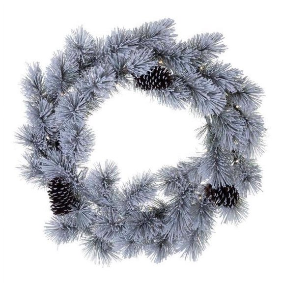 Celebrations 9096772 30 in. x 30 ft. Home LED Prelit Snowy Scotch Pine Wreath, Multi Colored - Pack of 4